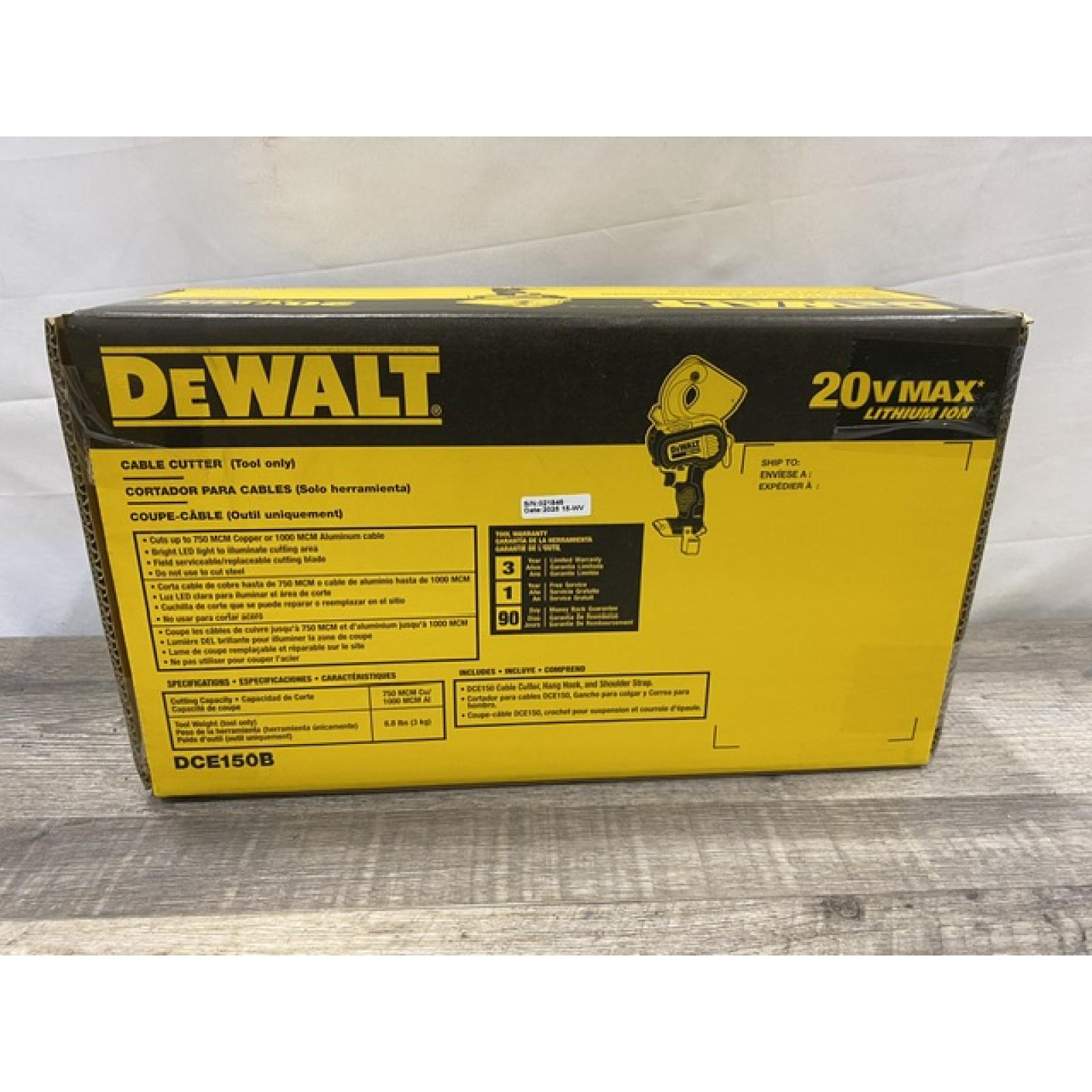 NEW - DEWALT 20V MAX Cordless Electrical Cable Cutting Tool (Tool Only)