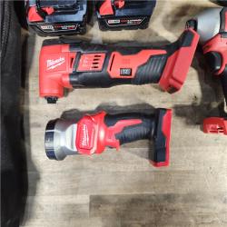 HOUSTON LOCATION - AS-IS Milwaukee M18 18-Volt Lithium-Ion Cordless Combo Kit 7-Tool with 2-Batteries, Charger and Tool Bag
