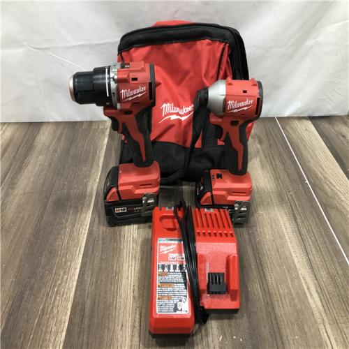 AS-IS Milwaukee 18-Volt Lithium-Ion Brushless Cordless Compact Hammer Drill/Impact Combo Kit