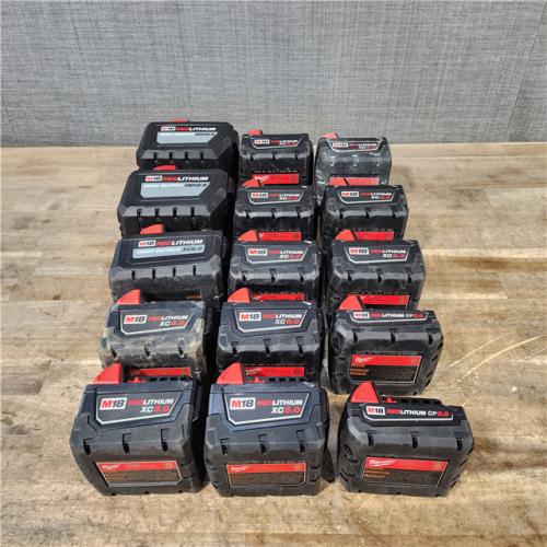 HOUSTON LOCATION - AS-IS MILWAUKEE BATTERY PACK QTY - 15