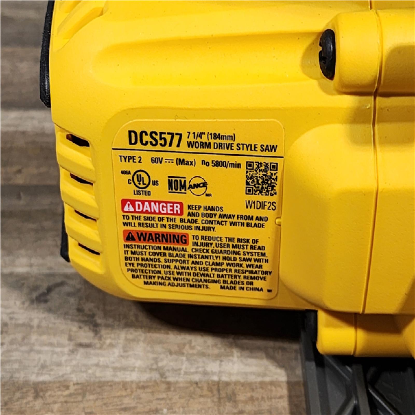 HOUSTON LOCATION - AS-IS DEWALT FLEXVOLT 60V MAX Cordless Brushless 7-1/4 in. Wormdrive Style Circular Saw (Tool Only)