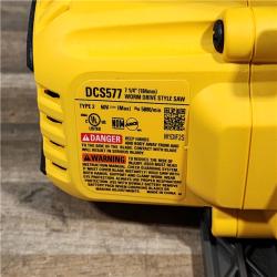 HOUSTON LOCATION - AS-IS DEWALT FLEXVOLT 60V MAX Cordless Brushless 7-1/4 in. Wormdrive Style Circular Saw (Tool Only)