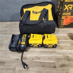 HOUSTON LOCATION - AS-IS DEWALT 20V MAX XR Hammer Drill and ATOMIC Impact Driver 2 Tool Cordless Combo Kit with (2) 4.0Ah Batteries, Charger, and Bag