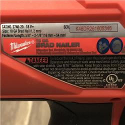 AS-IS  Milwaukee FUEL 18-Volt Lithium-Ion Brushless Cordless Gen II 18-Gauge Brad Nailer (Tool-Only)