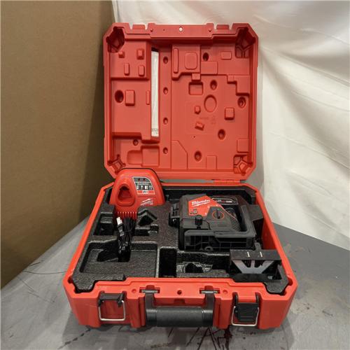 AS-IS - Milwaukee M12 12-Volt Lithium-Ion Cordless Green 250 ft. 3-Plane Laser Level Kit