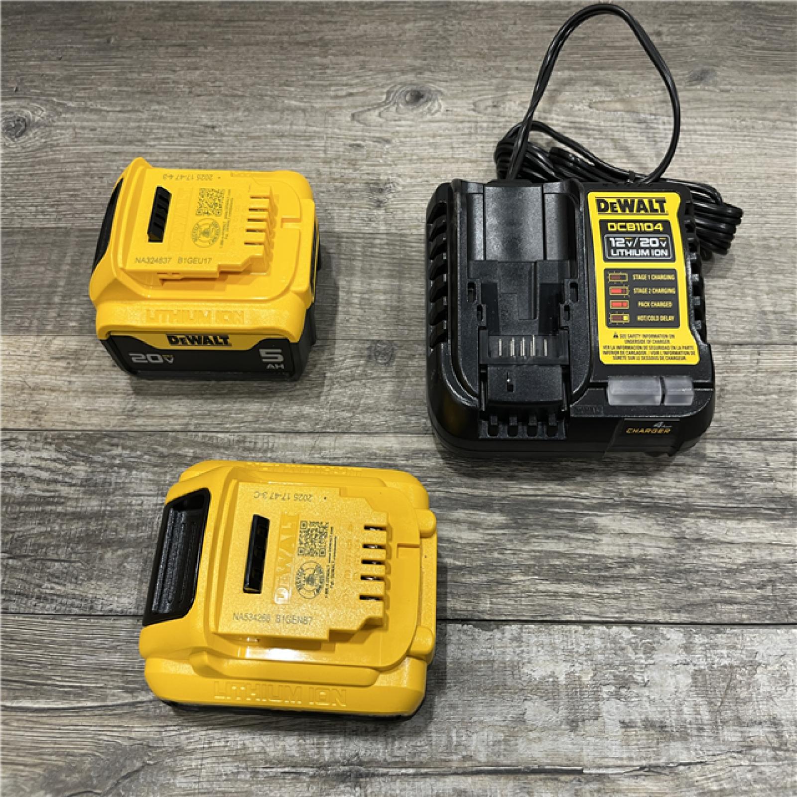 AS-IS DEWALT 20V MAX Lithium-Ion Starter Kit with 4.0 Ah and 5.0 Ah Batteries and Charger