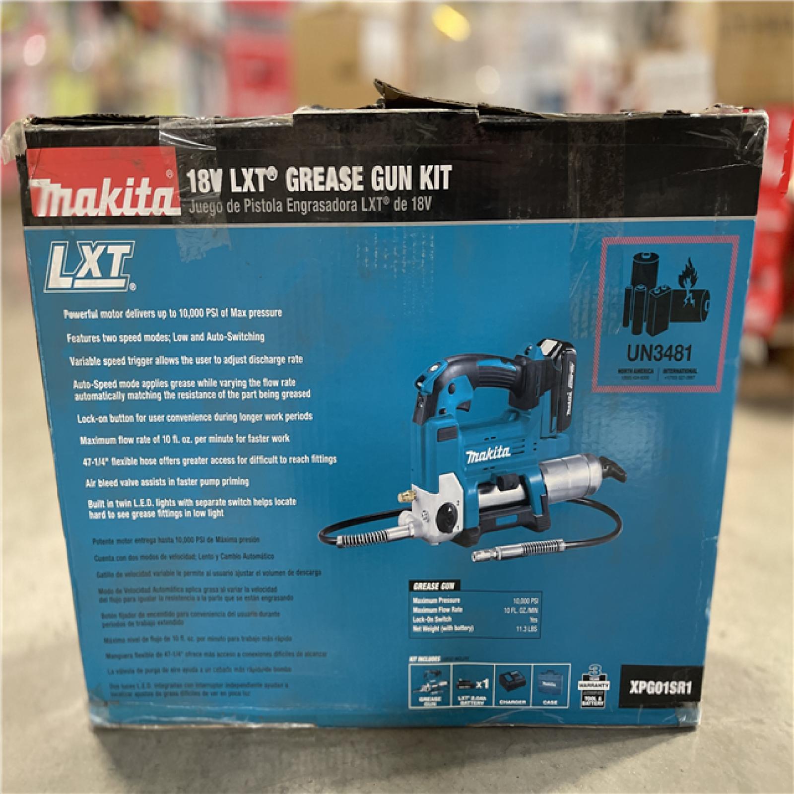 NEW! - MAKITA 18V LXT® Lithium-Ion Cordless Grease Gun Kit  var. spd.  case  with one battery (2.0Ah)