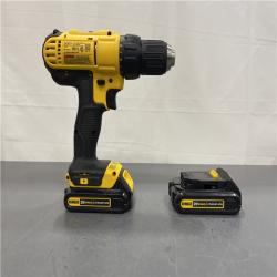 AS-IS - DEWALT 20V MAX Cordless 1/2 in. Drill/Driver, (2) 20V 1.3Ah Batteries, Charger and Bag