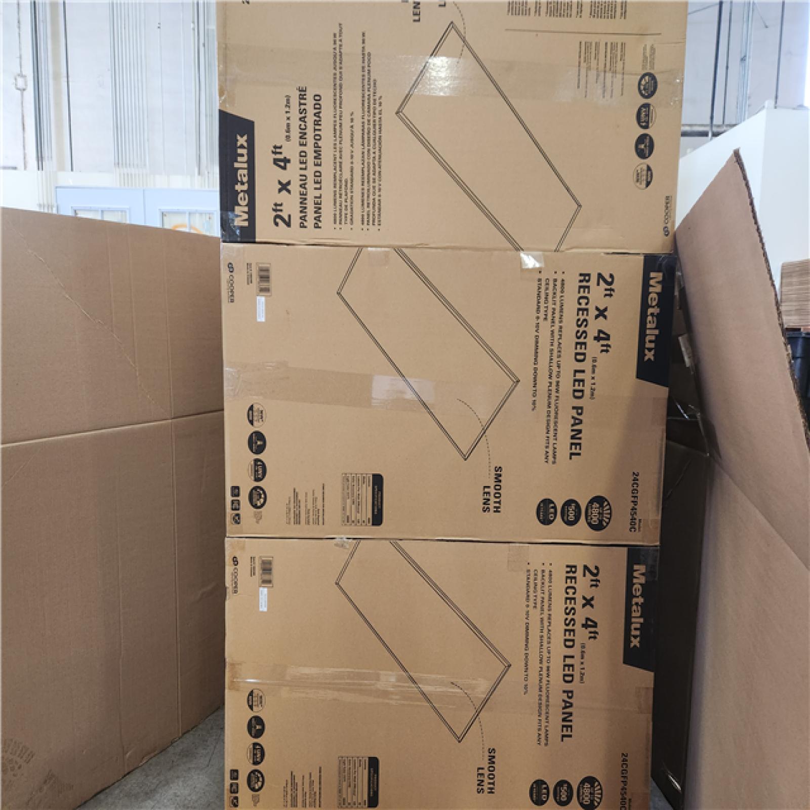 Phoenix NEW Metalux 2 ft. x 4 ft. 4500 Lumens Integrated LED Panel Light 4000K for Office  Warehouse  Retail and Commercial Locations Pallet OF 50