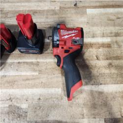 HOUSTON LOCATION - AS - IS Milwaukee FUEL 12V Li-Ion Brushless Cordless Stubby 3/8 in. Impact Wrench Kit