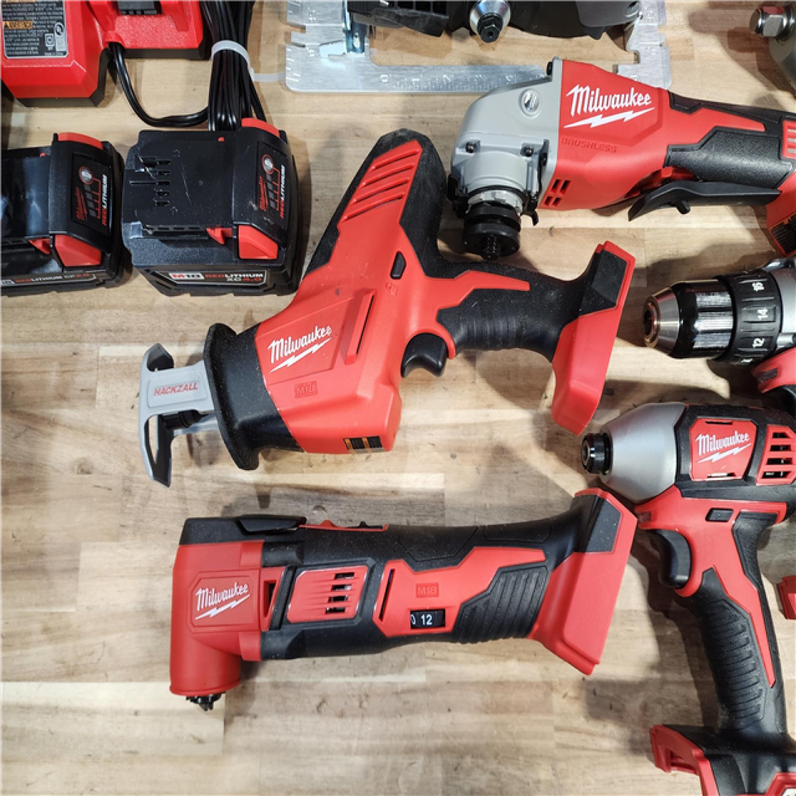 HOUSTON LOCATION - AS-IS M18 18-Volt Lithium-Ion Cordless Combo Kit 9-Tool with 2-Batteries  Charger and Tool Bag