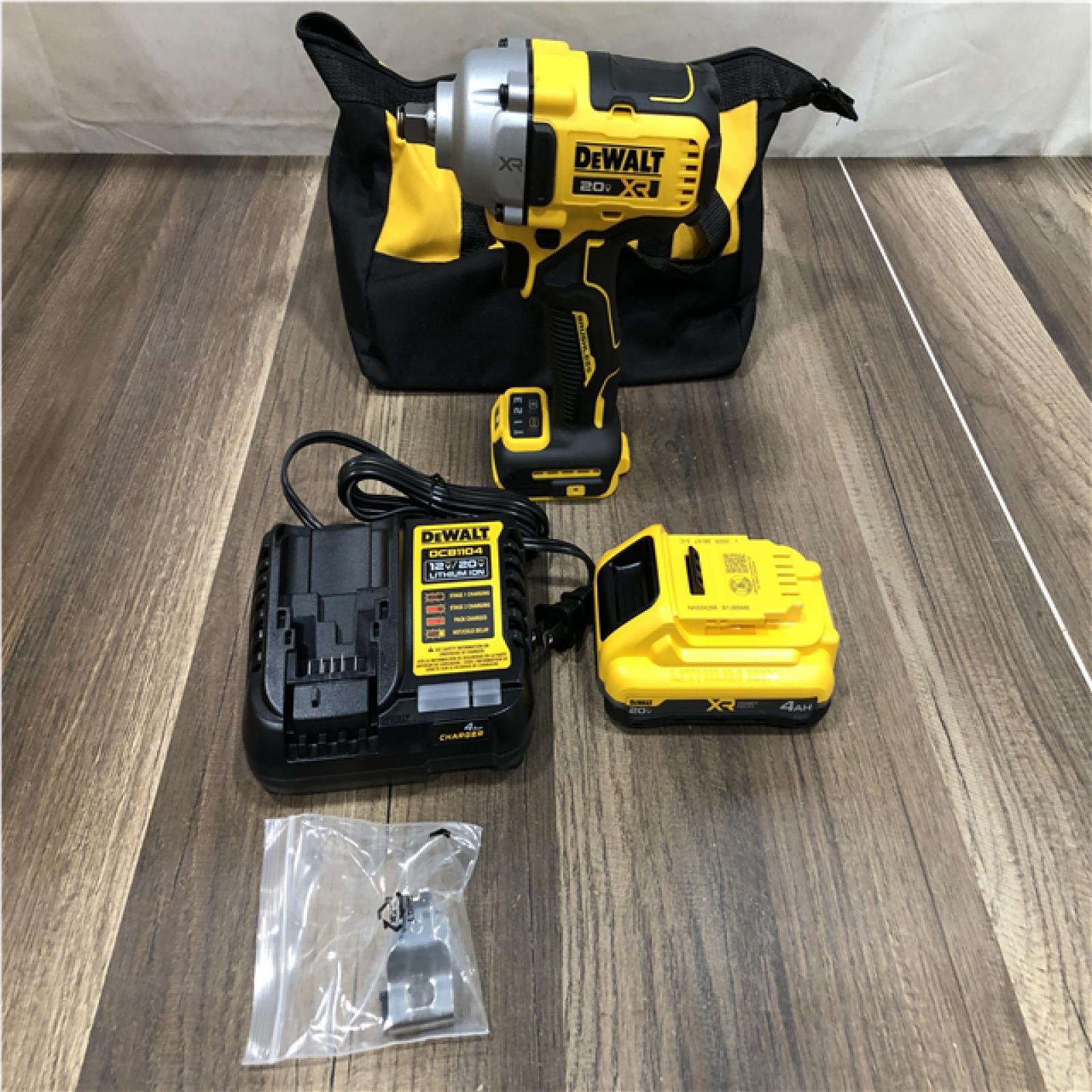 AS-IS DEWALT 20V MAX XR Lithium-Ion Cordless Brushless 1/2 in. Impact Wrench Kit