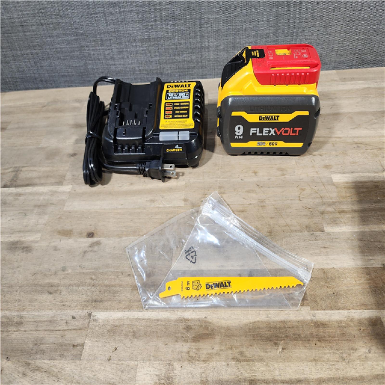 HOUSTON LOCATION - AS-IS DEWALT FLEXVOLT 60V MAX Cordless Brushless Reciprocating Saw with (1) FLEXVOLT 9.0Ah Battery
