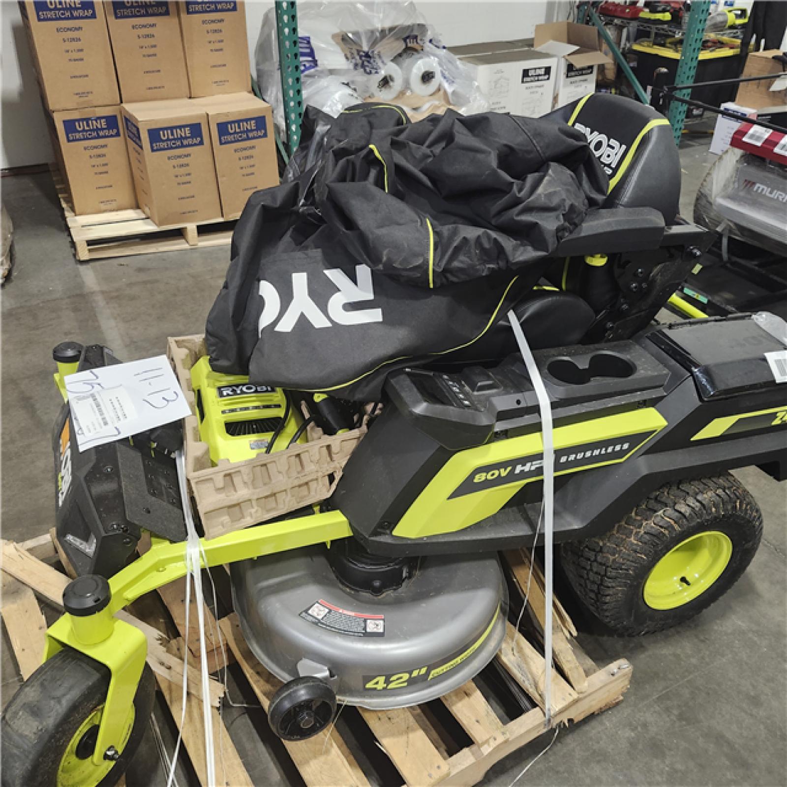 Dallas Location - As-Is RYOBI 80V HP Brushless 42 in. Battery Riding Mower (2) 80V Batteries  and Charger