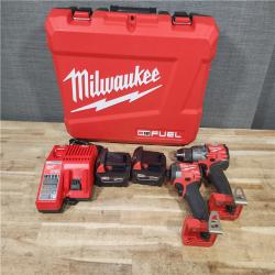 HOUSTON LOCATION - AS - IS Milwaukee FUEL 18V Lithium-Ion Brushless Cordless Hammer Drill and Impact Driver Combo Kit
