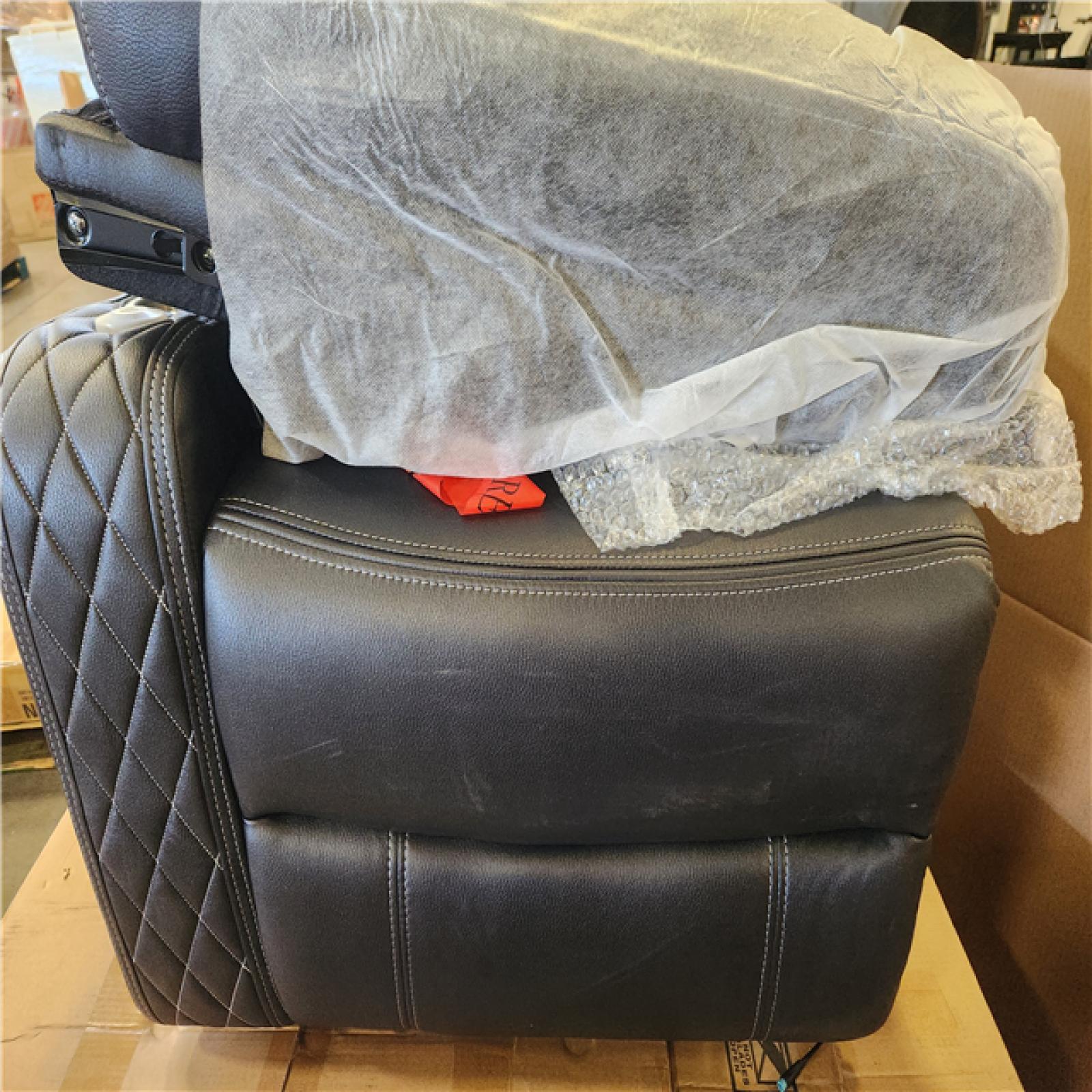 Phoenix HOMESTOCK Home Theater Seating  Movie Theater Chairs  Power Recliner Loveseat with 6 Cupholders and Tray Air Leather in Black