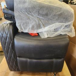Phoenix HOMESTOCK Home Theater Seating  Movie Theater Chairs  Power Recliner Loveseat with 6 Cupholders and Tray Air Leather in Black