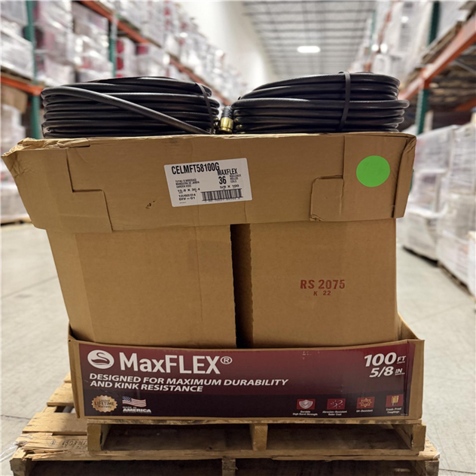 DALLAS LOCATION- NEW!- Swan Maximum FLEX 5/8 in. x 100 ft. Premium Duty Garden Hose PALLET-(42 UNITS)