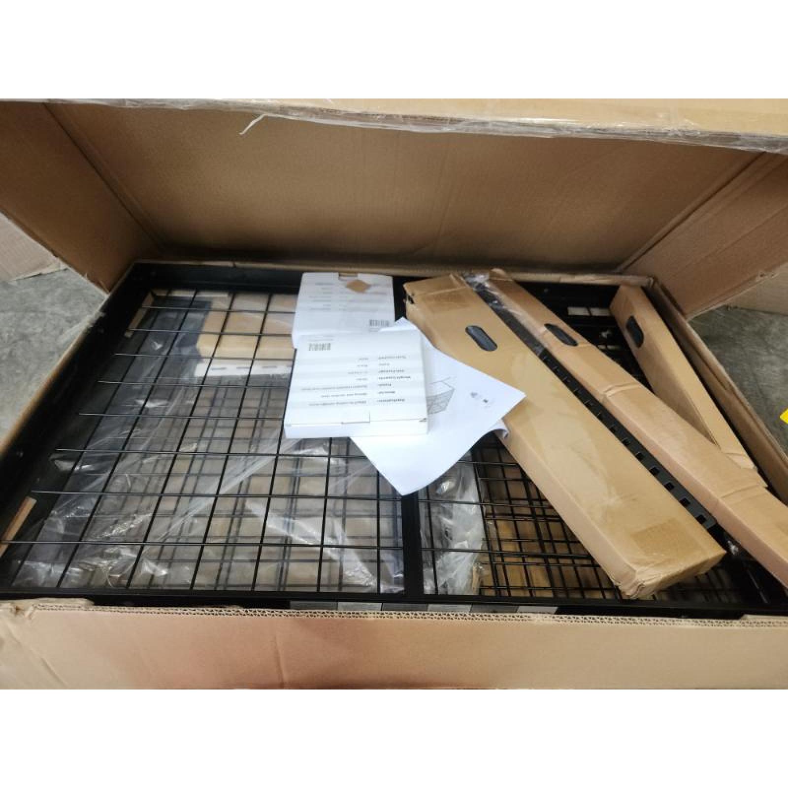 Phoenix NEW FLEXIMOUNTS OHK Series 36 in. W x 96 in. D x 22-40 in. H Black Ceiling Mounted Overhead Garage Storage Rack with Accessory Hooks