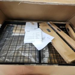 Phoenix NEW FLEXIMOUNTS OHK Series 36 in. W x 96 in. D x 22-40 in. H Black Ceiling Mounted Overhead Garage Storage Rack with Accessory Hooks