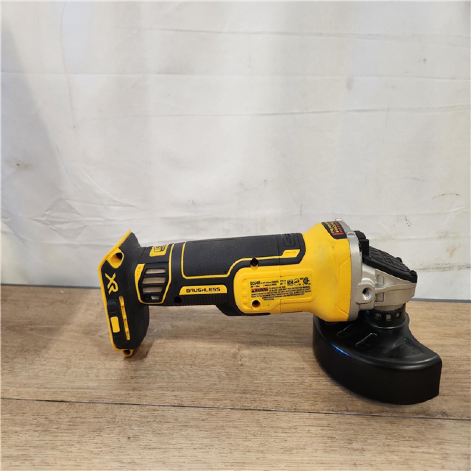 AS-IS- DEWALT 20V MAX XR Cordless Brushless 4.5 in. Slide Switch Small Angle Grinder with Kickback Brake (Tool Only)