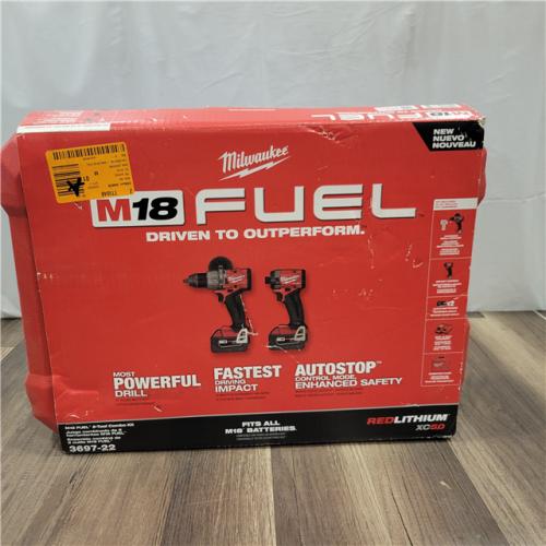 AS-IS Milwaukee M18 FUEL 18V Lithium-Ion Brushless Cordless Hammer Drill and Impact Driver Combo Kit (2-Tool) with 2 Batteries