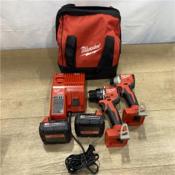 AS-IS Milwaukee 18V Lithium-Ion Brushless Cordless Compact Drill/Impact Combo Kit