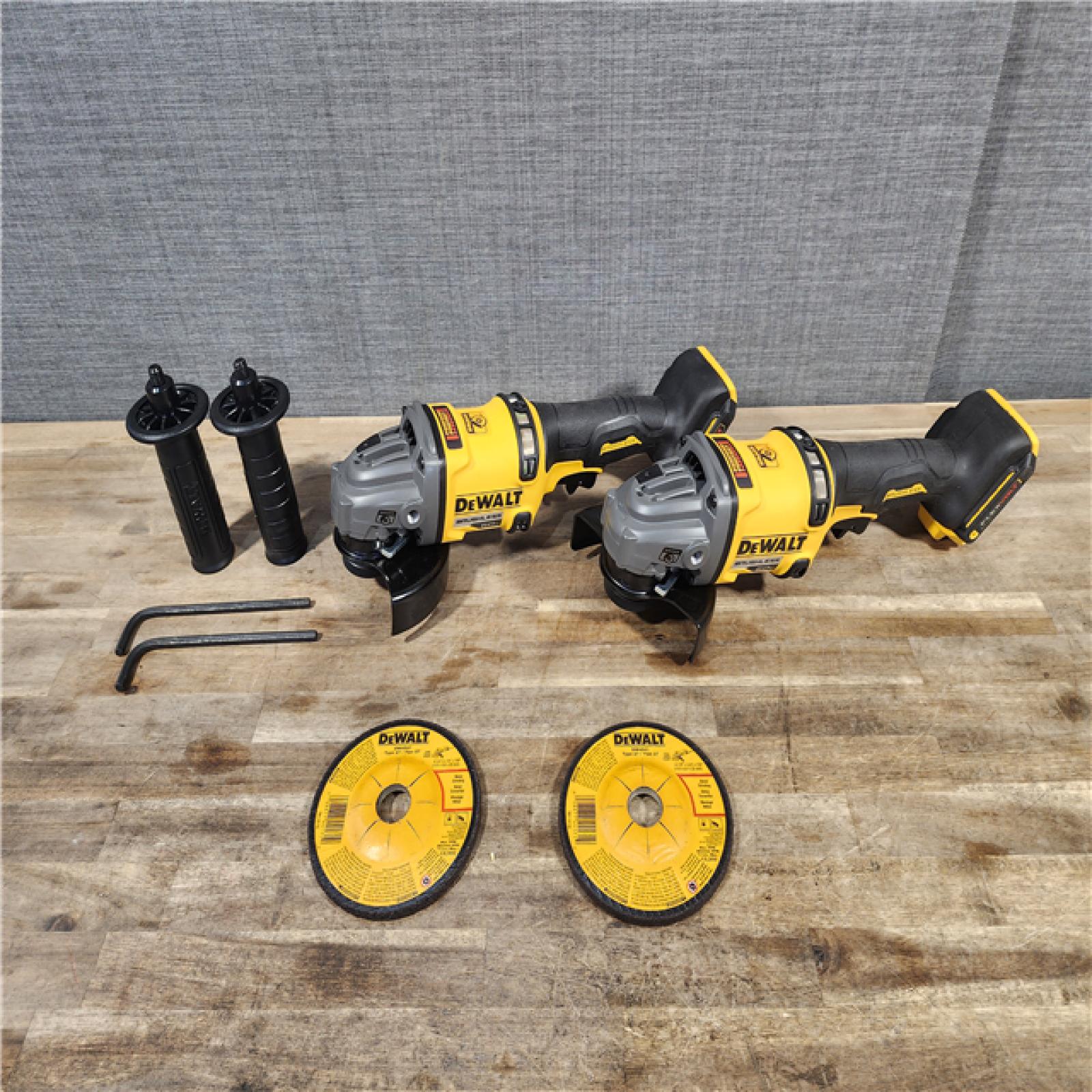 HOUSTON LOCATION - AS-IS (2) DEWALT 60V MAX Cordless Brushless 4.5 in. to 6 in. Small Angle Grinder with Kickback Brake (Tool Only)