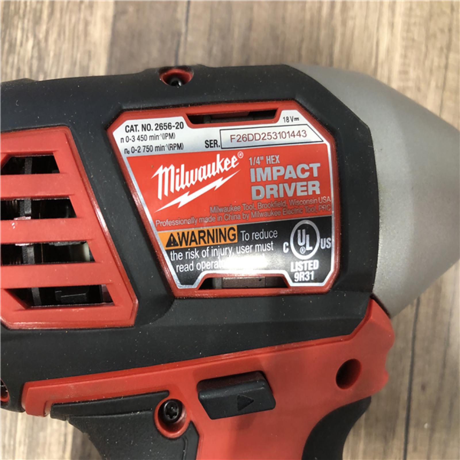 AS-IS Milwaukee M18 18V Lithium-Ion Cordless 1/4 in. Hex Impact Driver (Tool-Only)