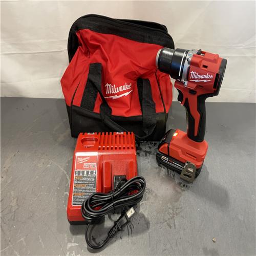 AS-IS - Milwaukee M18 18V Lithium-Ion Brushless Cordless 1/2 in. Compact Drill/Driver Kit