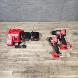 HOUSTON LOCATION - AS-IS (APPEARS LIKE NEW) Milwaukee 18V Lithium-Ion Brushless Cordless Hammer Drill and Impact Driver Combo Kit