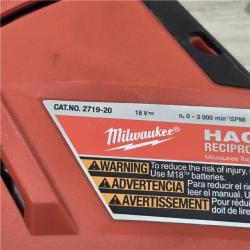 AS-IS Milwaukee 2719-20 Hackzall Reciprocating Saw (Tool-Only)