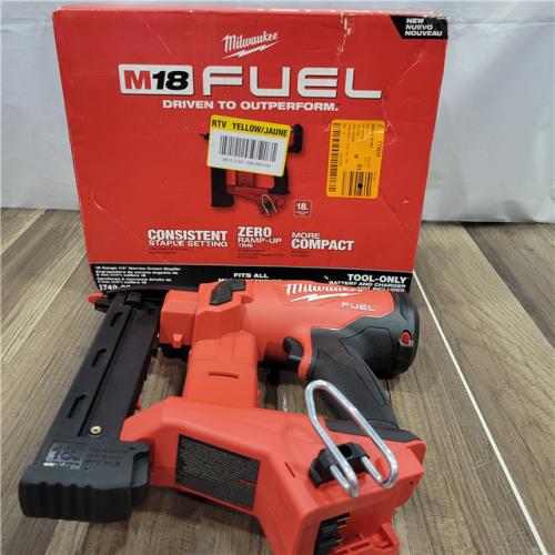 AS-IS MILWAUKEE M18 FUEL 18-Volt Lithium-Ion Brushless Cordless 18-Gauge 1/4 in. Narrow Crown Stapler (Tool-Only)