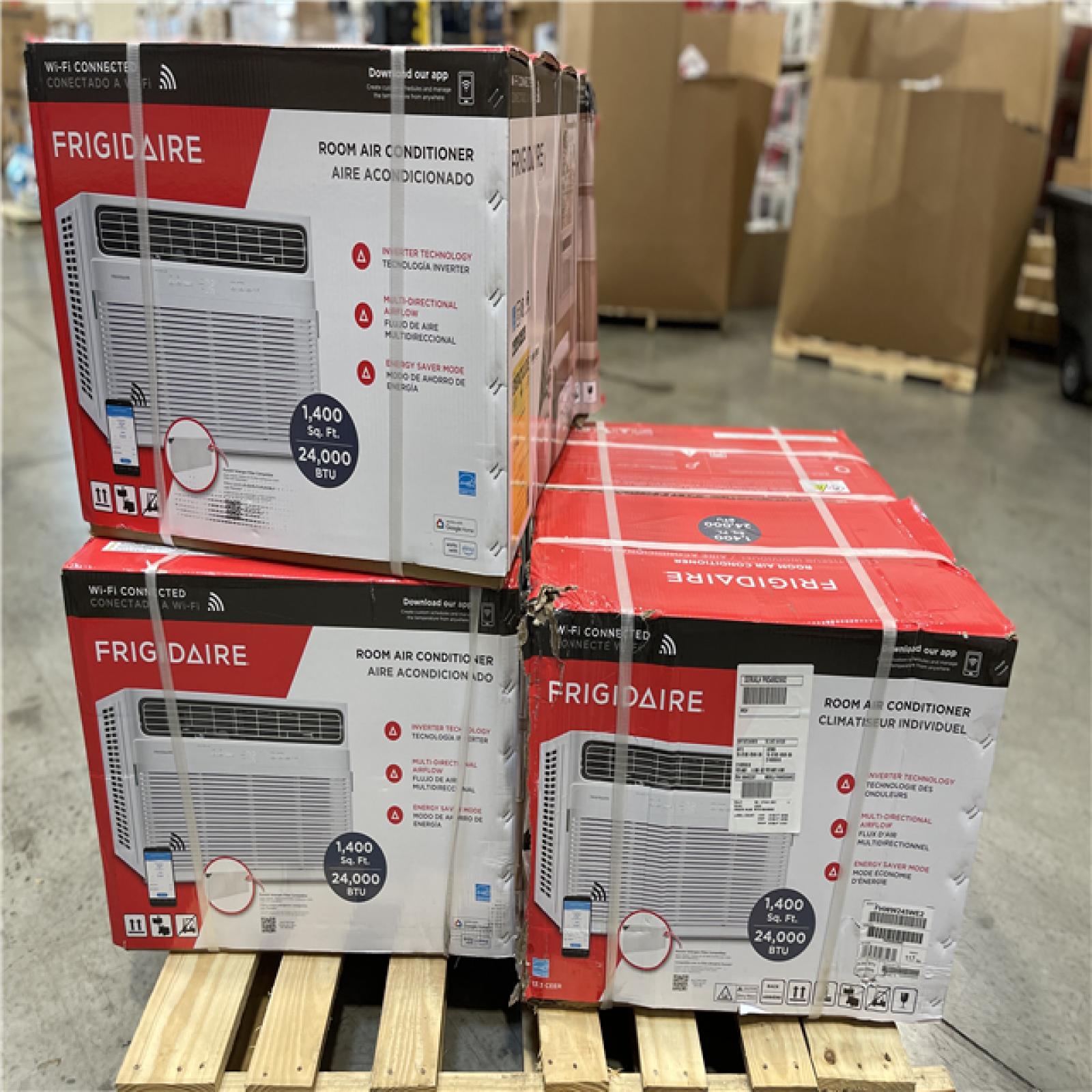 DALLAS LOCATION - Frigidaire 24 000 BTU 230-Volt Inverter Technology Window Room Air Conditioner Cools 1400 sq. ft. with PALLET-(3 UNITS)