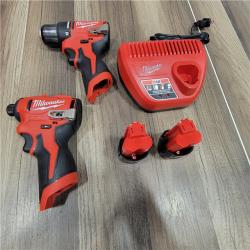 GOOD Milwaukee M12 12-Volt Lithium-Ion Brushless Cordless Subcompact Drill and Impact Driver Combo Kit W/2 Batteries and Bag (2-Tool)