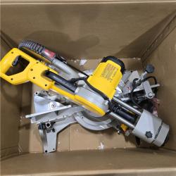 AS-IS DEWALT 15 Amp Corded 12 in. Double Bevel Sliding Compound Miter Saw, Blade Wrench and Material Clamp