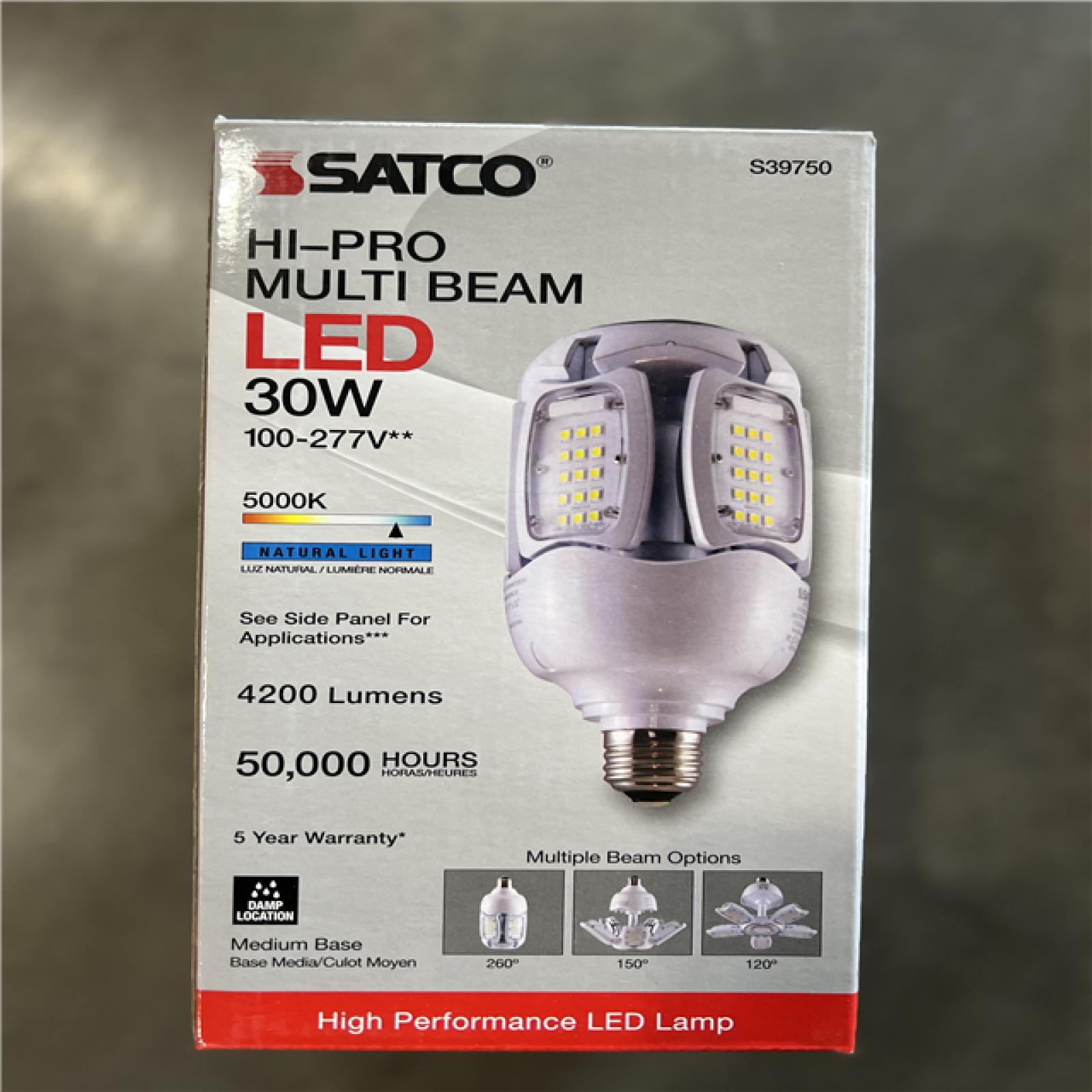 NEW! - Satco 150 Watt Equivalent  30 Watt 5000K Hi-Pro LED Multi-Beam- (6 UNITS)