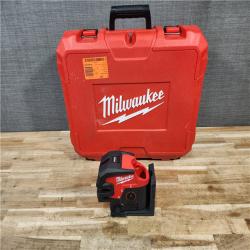 HOUSTON LOCATION - AS-IS (APPEARS LIKE NEW) Milwaukee 3624-20 12V M12 Lithium-Ion Cordless Green Beam Cross Line & 4-Points Laser