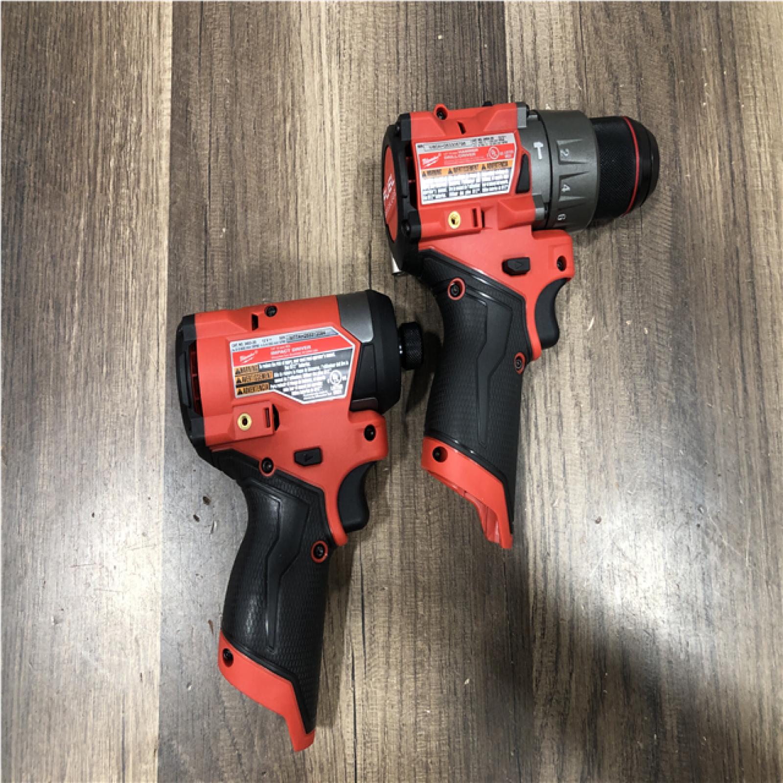 AS-IS Milwaukee FUEL 12-Volt Lithium-Ion Brushless Cordless Hammer Drill and Impact Driver Combo Kit