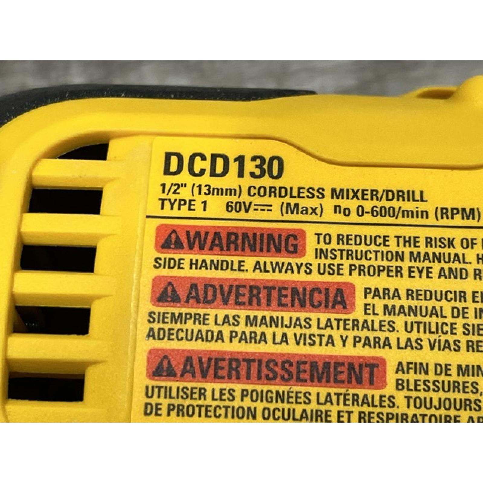 AS-IS DEWALT FLEXVOLT 60-Volt MAX Cordless Brushless 1/2 in. Mixer/Drill with E-Clutch (Tool-Only)