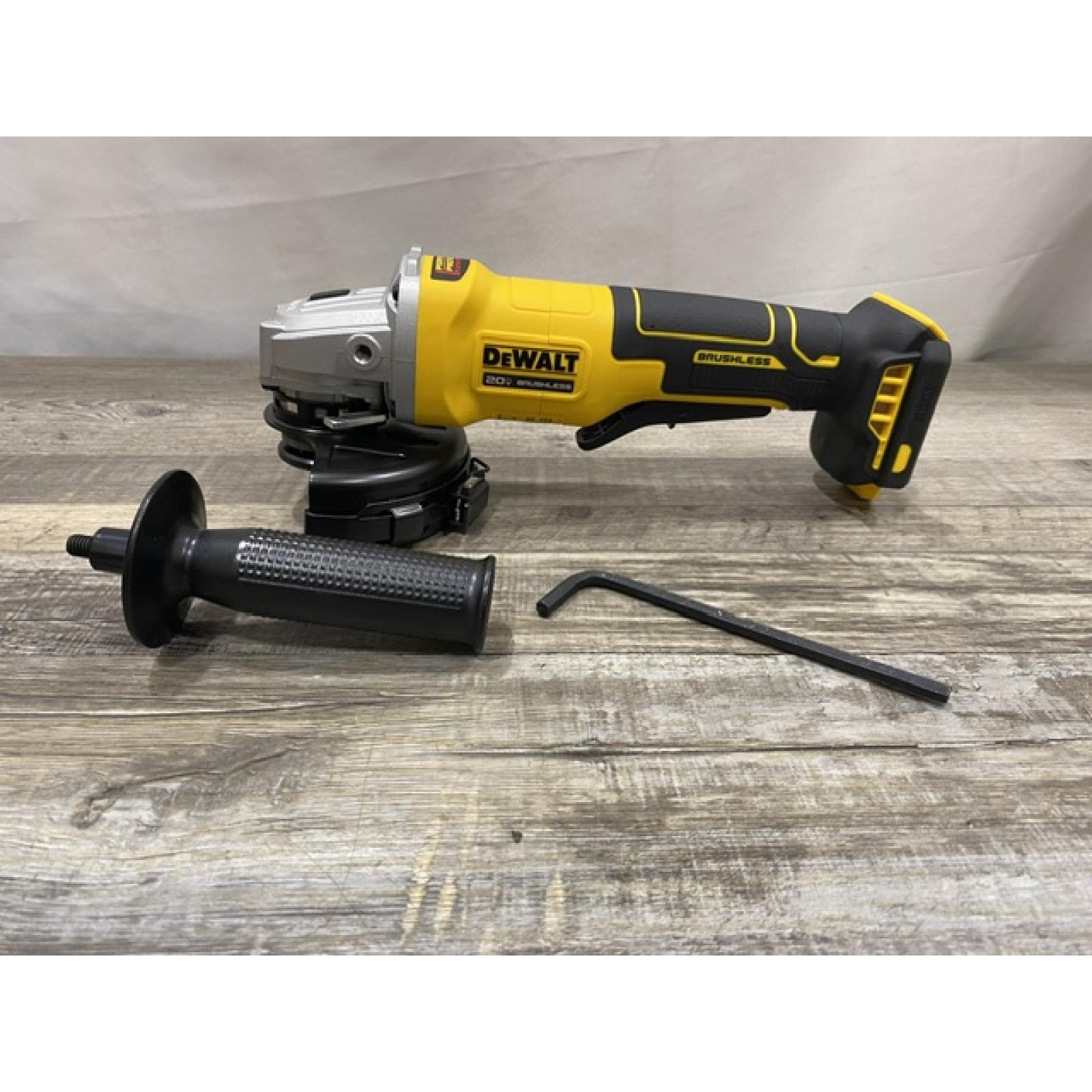 AS-IS DEWALT 20V MAX Cordless Brushless 4-1/2 in. Angle Grinder with Paddle Switch (Tool Only)