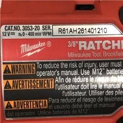 AS-IS Milwaukee FUEL 12V Lithium-Ion Compact 3/8 in. Cordless Ratchet (Tool-Only)