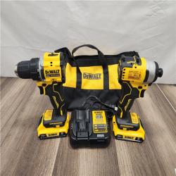 AS-IS DEWALT ATOMIC 20-Volt MAX Lithium-Ion Cordless Combo Kit (2-Tool) with (2) 2.0Ah Batteries, Charger and Bag