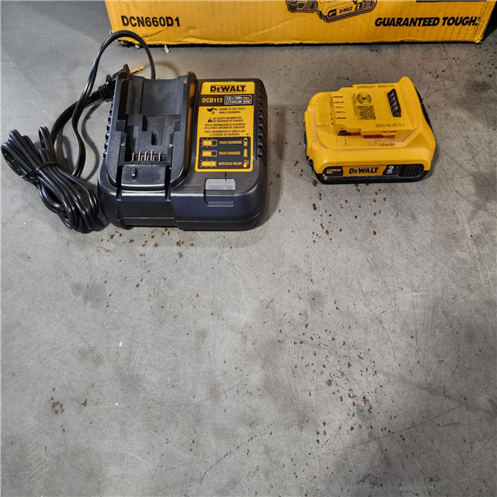 HOUSTON LOCATION - AS-IS DeWalt DCN660D1 20V 16 Gauge Cordless Angled Finish Nailer Kit W/ 2Ah Battery