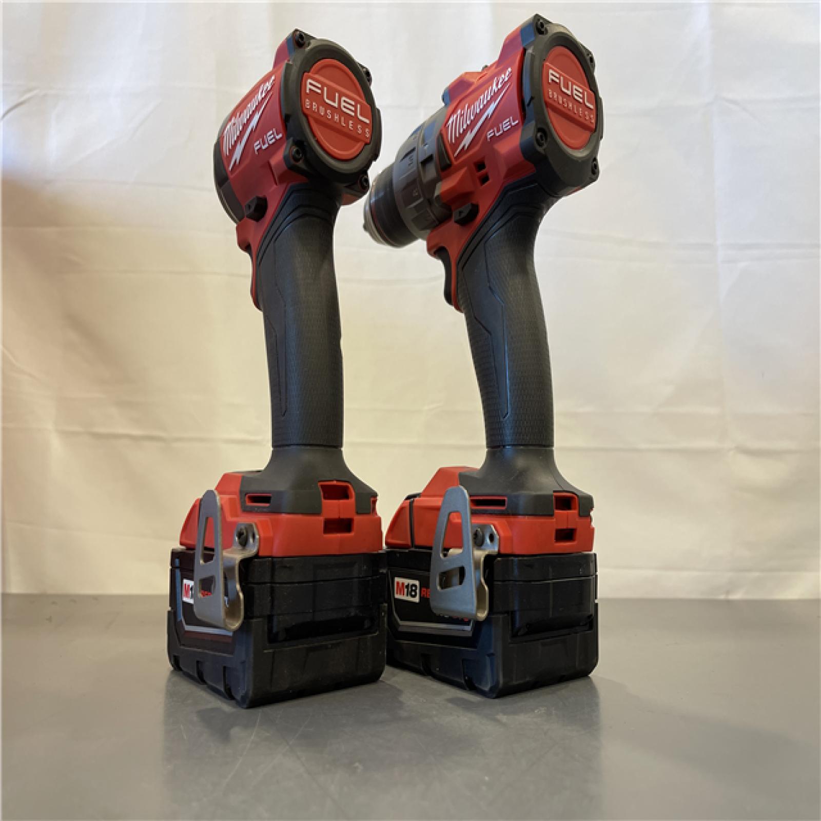 AS-IS - MILWAUKEE FUEL 18V Lithium-Ion Brushless Cordless Hammer Drill and Impact Driver Combo Kit
