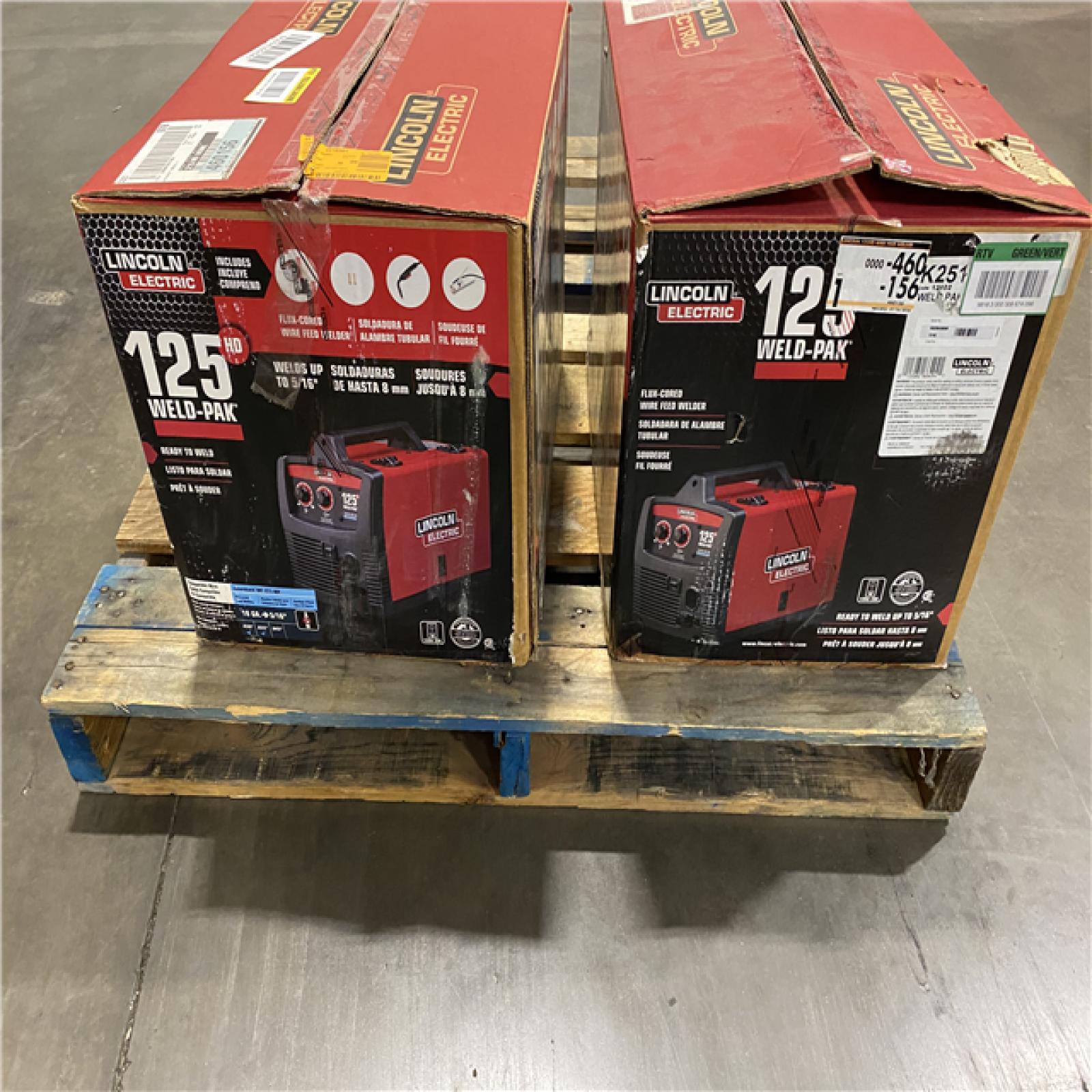 Dallas Location - As-Is Lincoln Electric 125 Amp Weld-Pak 125 Flux-Core Wire Feed Welder(Lot Of 2)