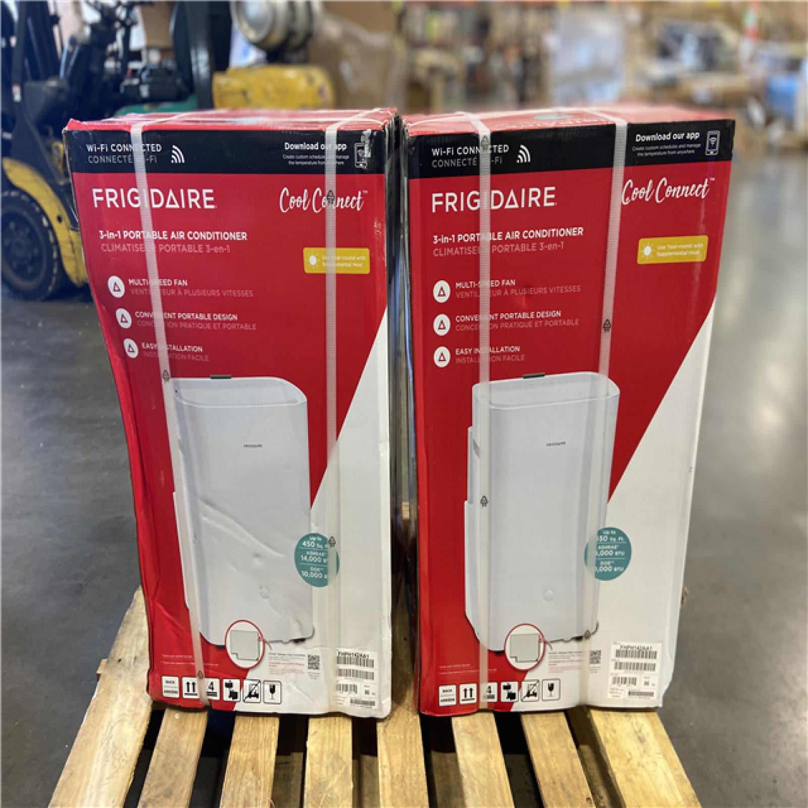 DALLAS LOCATION - Frigidaire 10,000 BTU (DOE) Portable Air Conditioner with Supplemental Heater and Dehumidifier with Remote in White