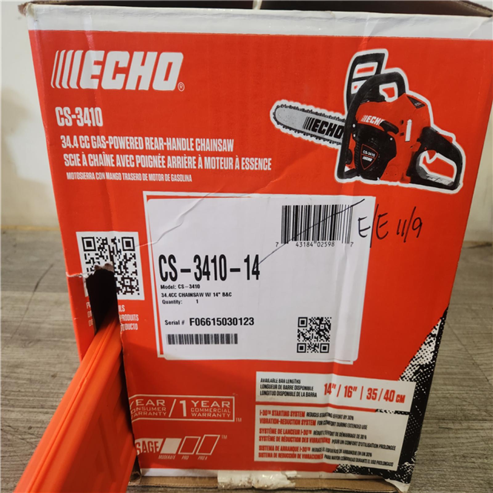 Phoenix NEW ECHO 14 in. 34.4 cc Gas 2-Stroke Rear Handle Chainsaw with Automatic Chain Oiler