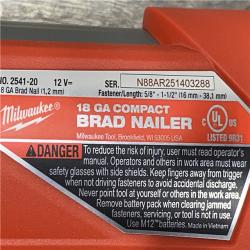 AS-IS Milwaukee FUEL 12-Volt Lithium-Ion Brushless Cordless 18-Gauge 1-1/2 in. Compact Brad Nailer (Tool Only)