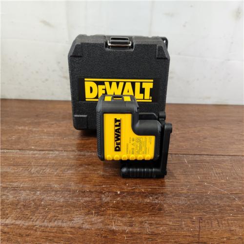 AS-IS DEWALT 100 ft. Red Self-Leveling 3-Spot Laser Level with (2) AA Batteries & Case